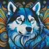 Blue Husky Diamond Painting