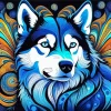 Blue Husky Diamond Painting