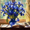 Blue Iris Vase Diamond Painting