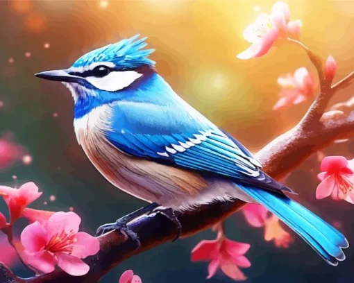 Blue Jay Bird Diamond Painting