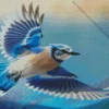 Blue Jay Bird Flying Diamond Painting