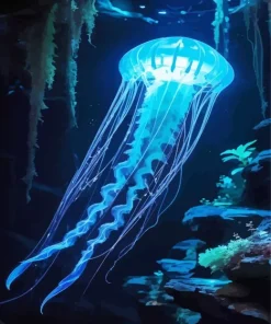 Blue Jellyfish Diamond Painting