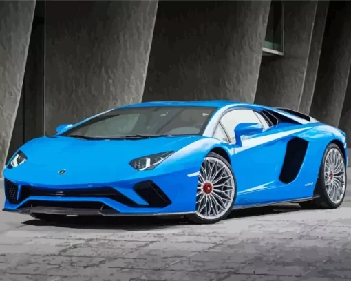 Blue Lamborghini Diamond Painting