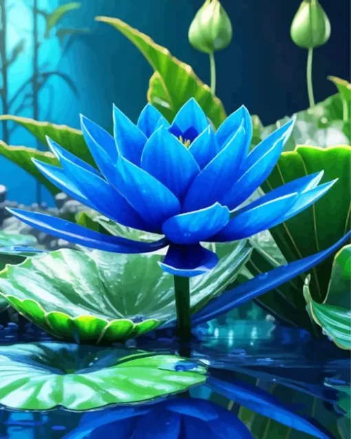 Blue Lotus Diamond Painting