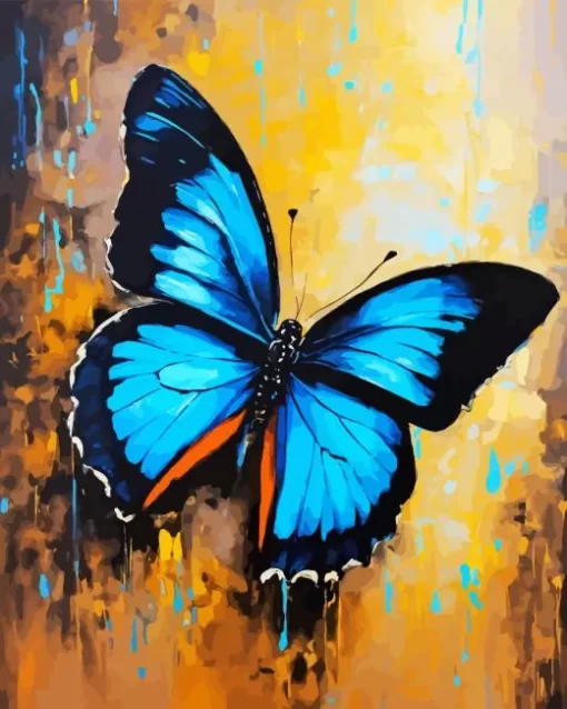 Blue Monarch Butterfly Diamond Painting