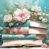 Books With Flowers Diamond Painting