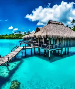 Bora Bora Huts Diamond Painting