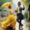 Classy Couple Dancing In The Rain Diamond Painting