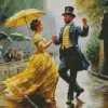 Classy Couple Dancing In The Rain Diamond Painting