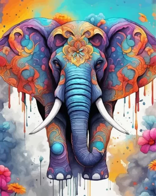 Colorful Mandala Elephants Diamond Painting