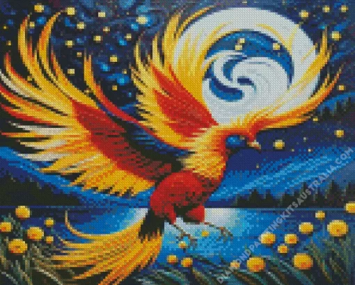 Cool Flying Phoenix Bird Diamond Painting