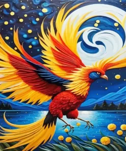 Cool Flying Phoenix Bird Diamond Painting