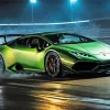 Cool Green Lamborghini Diamond Painting