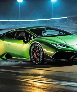 Cool Green Lamborghini Diamond Painting