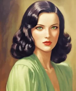 Elegant Lady With Green Eyes Diamond Painting