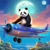 Excited Panda Flying Diamond Painting