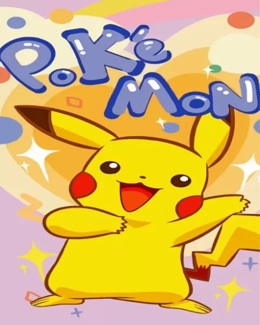 Excited Pikachu Art Diamond Painting