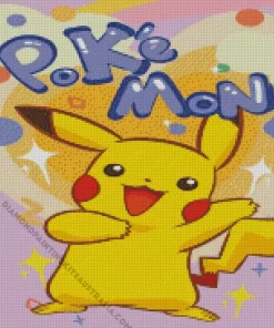 Excited Pikachu Art Diamond Painting