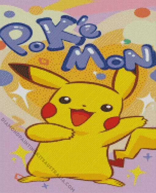 Excited Pikachu Art Diamond Painting