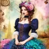 Floral Female Victorian Steampunk Diamond Painting