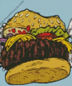 Flying Burger Diamond Painting