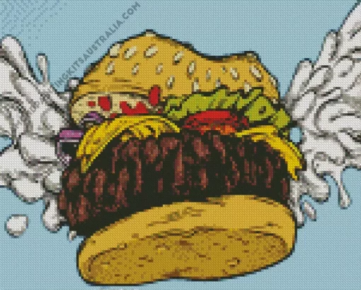 Flying Burger Diamond Painting