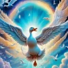 Flying White Duck Diamond Painting