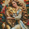 Girl Hugging Lion Diamond Painting