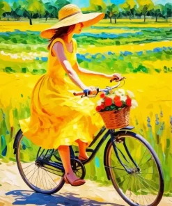 Girl In Yellow Art Diamond Painting