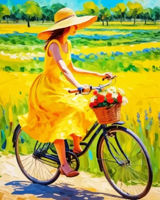 Girl In Yellow Art Diamond Painting