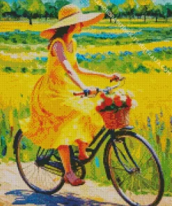 Girl In Yellow Art Diamond Painting