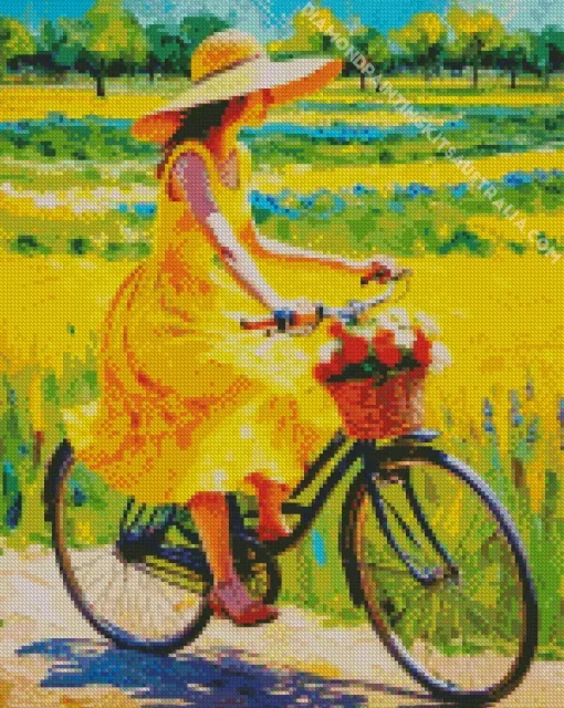 Girl In Yellow Art Diamond Painting