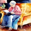 Grandmother Reading Art Diamond Painting