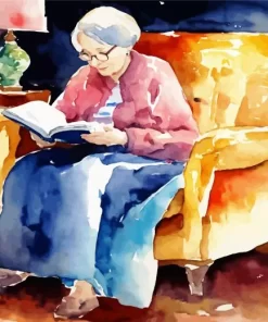 Grandmother Reading Art Diamond Painting