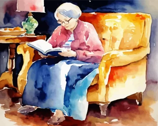 Grandmother Reading Art Diamond Painting