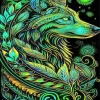 Green Wolf Art Diamond Painting