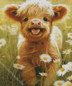 Happy Fluffy Cow Diamond Painting