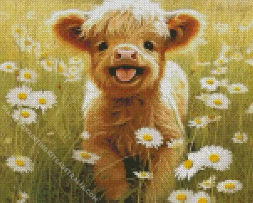 Happy Fluffy Cow Diamond Painting