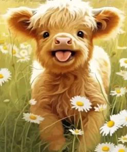 Happy Fluffy Cow Diamond Painting