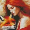 Lady And Fox Diamond Painting