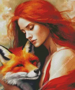 Lady And Fox Diamond Painting