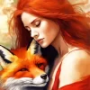 Lady And Fox Diamond Painting