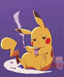 Pikachu Smoking Diamond Painting