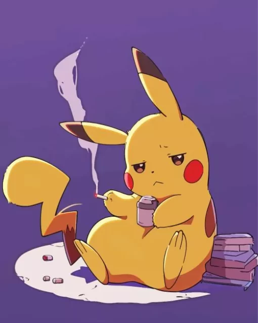 Pikachu Smoking Diamond Painting