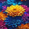 Pink Blue And Yellow Flowers Diamond Painting