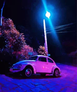 Purple Volkswagen Beetle Diamond Painting