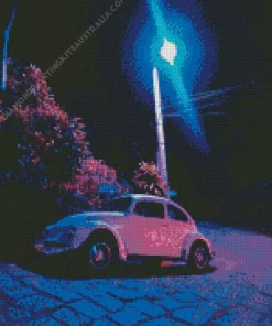 Purple Volkswagen Beetle Diamond Painting