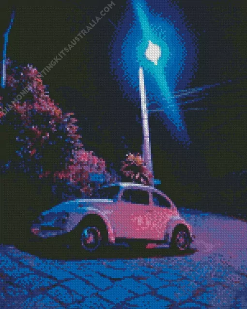 Purple Volkswagen Beetle Diamond Painting