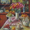 Ranunculus And Pears Olley Diamond Painting