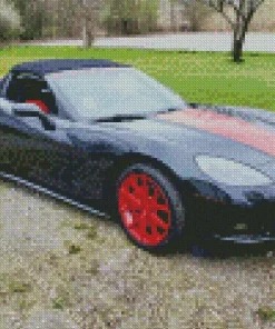 Red And Black Corvette Diamond Painting